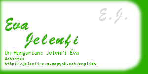 eva jelenfi business card
